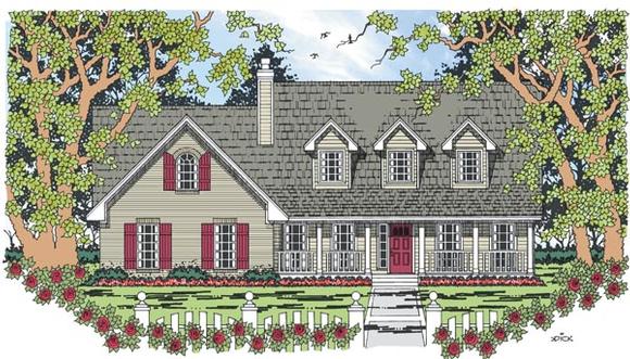 Cape Cod, Country House Plan 79268 with 3 Beds, 3 Baths, 2 Car Garage Elevation