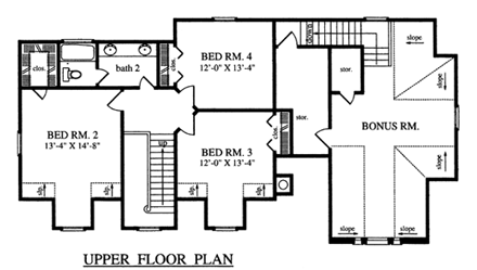 Country House Plan 79273 with 4 Beds, 3 Baths, 2 Car Garage Second Level Plan