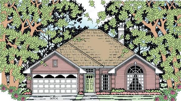 House Plan 79276 with 4 Beds, 2 Baths, 2 Car Garage Elevation
