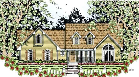 Country, One-Story House Plan 79291 with 4 Beds, 2 Baths, 2 Car Garage Elevation