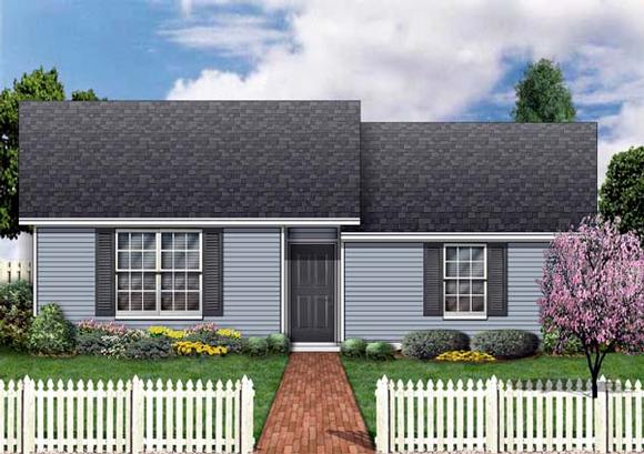 Colonial, Country House Plan 79300 with 2 Beds, 1 Baths Elevation