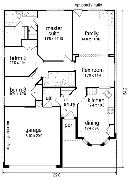 House Plan 79302 - Traditional Style with 1453 Sq Ft, 3 Bed, 2 Ba ...