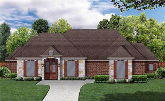 European, Traditional House Plan 79335 with 3 Beds, 4 Baths, 2 Car Garage Elevation