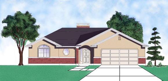 House Plan 79704 with 3 Beds, 2 Baths, 2 Car Garage Elevation
