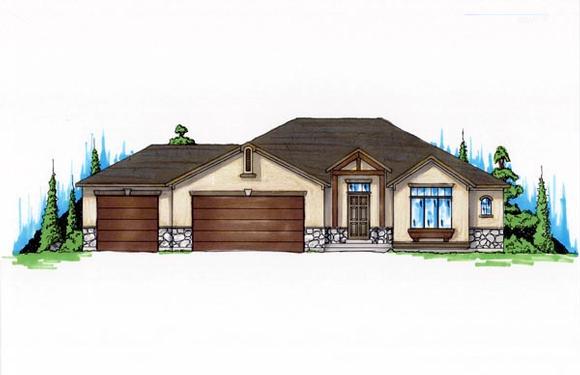House Plan 79709 with 3 Beds, 3 Baths, 3 Car Garage Elevation
