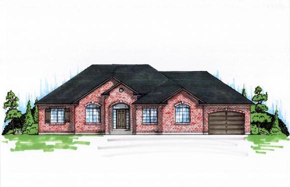 Traditional House Plan 79729 with 3 Beds, 3 Baths, 3 Car Garage Elevation