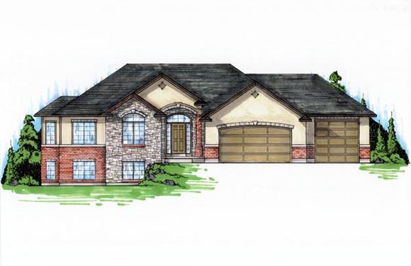 Traditional House Plan 79733 with 5 Beds, 4 Baths, 3 Car Garage Elevation