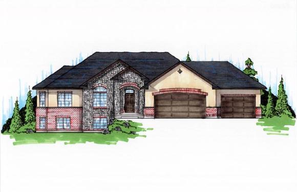 Traditional House Plan 79736 with 5 Beds, 4 Baths, 3 Car Garage Elevation