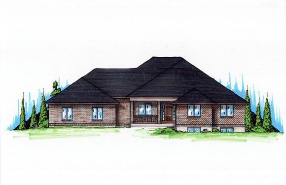 Traditional House Plan 79744 with 5 Beds, 4 Baths, 3 Car Garage Elevation
