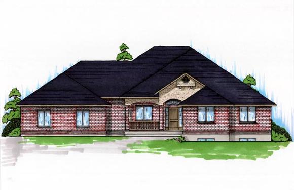 Traditional House Plan 79745 with 5 Beds, 4 Baths, 3 Car Garage Elevation
