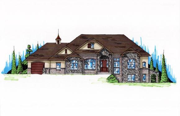Traditional House Plan 79774 with 5 Beds, 4 Baths, 3 Car Garage Elevation