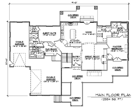 Traditional House Plan 79783 with 4 Beds, 3 Baths, 3 Car Garage First Level Plan