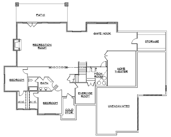 House Plan 79872 - Traditional Style with 6329 Sq Ft, 5 Bed, 3 Ba