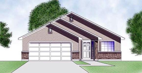 Traditional House Plan 79876 with 2 Beds, 1 Baths, 2 Car Garage Elevation