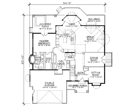 Traditional House Plan 79880 with 3 Beds, 3 Baths, 2 Car Garage First Level Plan