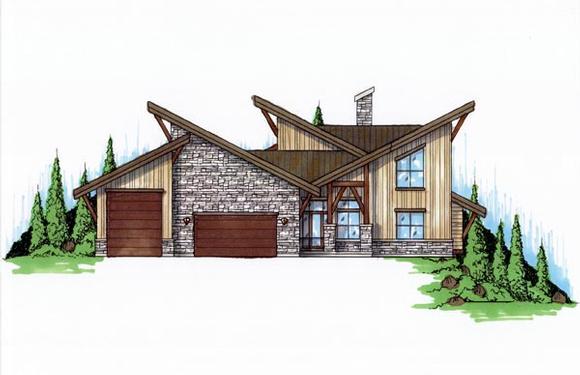 Contemporary, Modern House Plan 79932 with 4 Beds, 4 Baths, 3 Car Garage Elevation