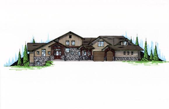 Traditional House Plan 79934 with 4 Beds, 6 Baths, 3 Car Garage Elevation