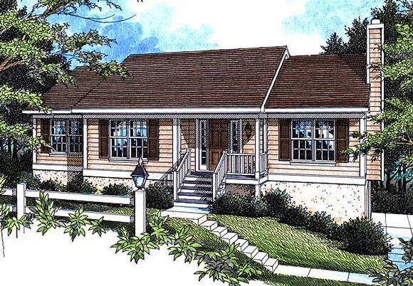 Cottage House Plan 80103 with 3 Beds, 2 Baths, 2 Car Garage Elevation