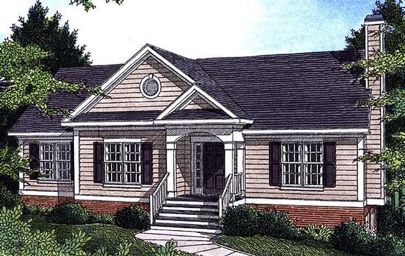 Traditional House Plan 80104 with 3 Beds, 2 Baths, 2 Car Garage Elevation