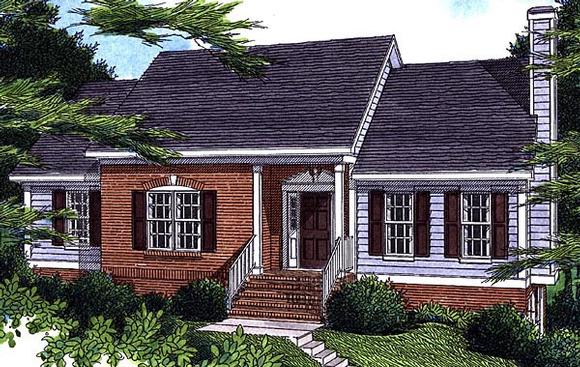 Historic House Plan 80105 with 3 Beds, 2 Baths, 2 Car Garage Elevation