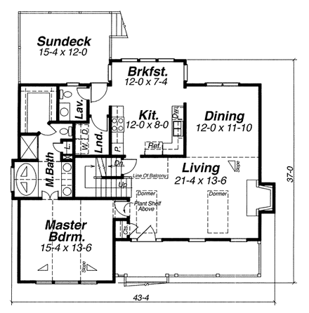 Country House Plan 80155 with 3 Beds, 3 Baths, 2 Car Garage First Level Plan
