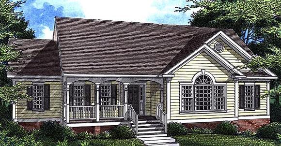 Southern House Plan 80159 with 3 Beds, 2 Baths, 3 Car Garage Elevation