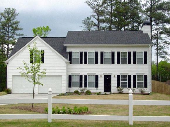 Colonial, Southern, Traditional House Plan 80169 with 3 Beds, 3 Baths, 2 Car Garage Elevation