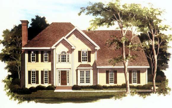 Traditional House Plan 80189 with 4 Beds, 3 Baths, 2 Car Garage Elevation