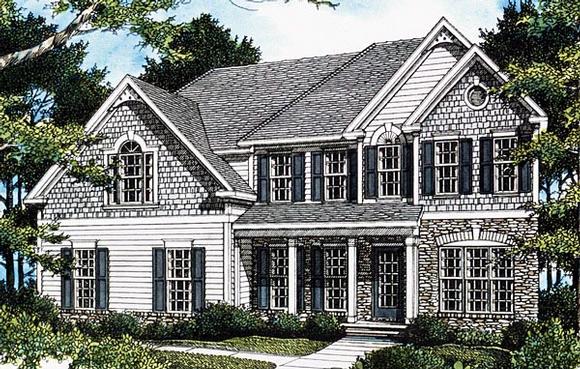 Southern House Plan 80204 with 4 Beds, 3 Baths, 2 Car Garage Elevation