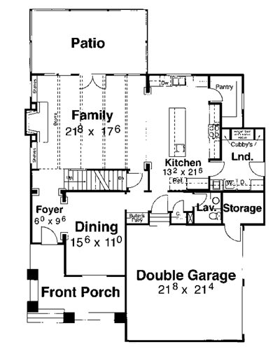 Craftsman House Plan 80227 with 4 Beds, 4 Baths, 2 Car Garage First Level Plan