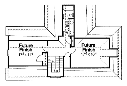 European House Plan 80237 with 3 Beds, 3 Baths, 2 Car Garage Second Level Plan