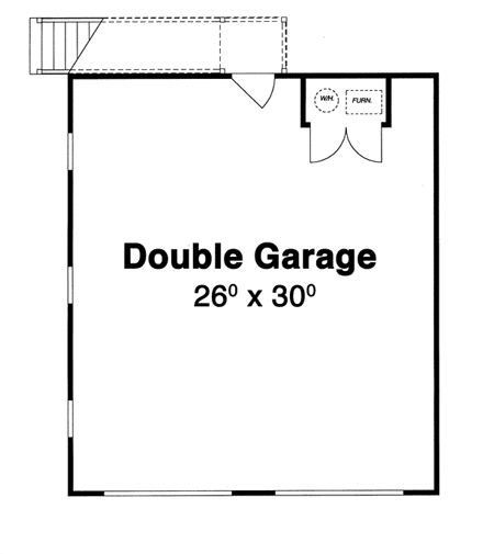 2 Car Garage Apartment Plan 80246 with 1 Beds, 1 Baths First Level Plan