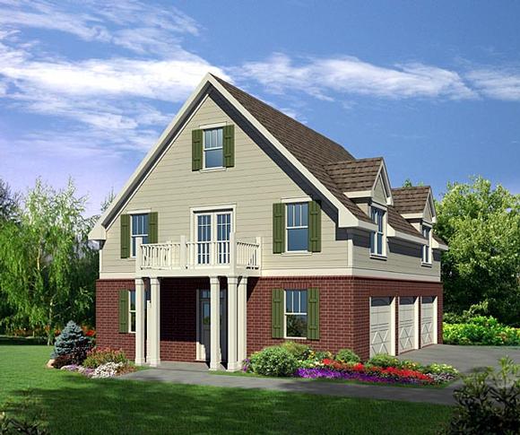Garage Plan 80251 - 3 Car Garage Apartment Cottage Style | COOLhouseplans.com