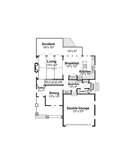 Bungalow, Cottage, Craftsman, Narrow Lot House Plan 80260 with 4 Beds, 4 Baths, 2 Car Garage First Level Plan
