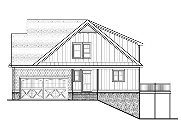 Bungalow, Cottage, Craftsman, Narrow Lot Plan with 2449 Sq. Ft., 4 Bedrooms, 4 Bathrooms, 2 Car Garage Picture 2