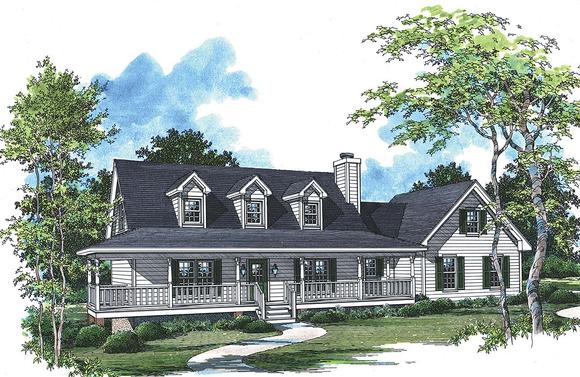 Country, Farmhouse, Southern House Plan 80264 with 3 Beds, 3 Baths, 3 Car Garage Elevation