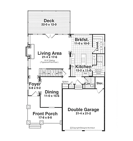Bungalow, Cottage, Craftsman, Narrow Lot House Plan 80265 with 4 Beds, 4 Baths, 2 Car Garage First Level Plan