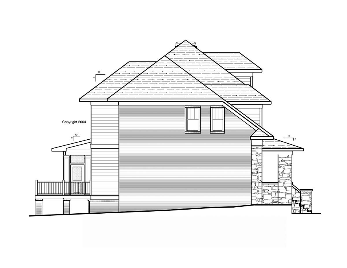 Craftsman, Traditional Plan with 3297 Sq. Ft., 4 Bedrooms, 4 Bathrooms, 2 Car Garage Picture 3