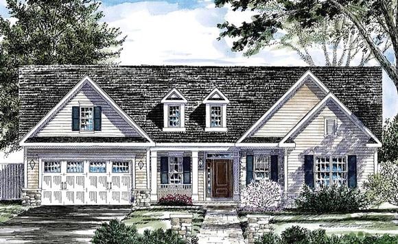 Country, Traditional House Plan 80310 with 3 Beds, 3 Baths, 2 Car Garage Elevation