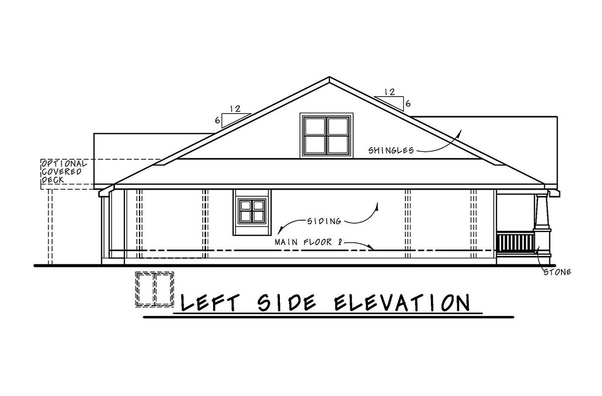 Cottage, Country, Craftsman Plan with 1898 Sq. Ft., 3 Bedrooms, 3 Bathrooms, 2 Car Garage Picture 3