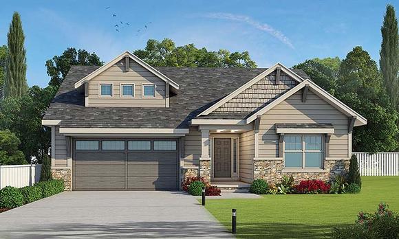 Cottage, Craftsman, Southern, Traditional House Plan 80405 with 3 Beds, 2 Baths, 2 Car Garage Elevation