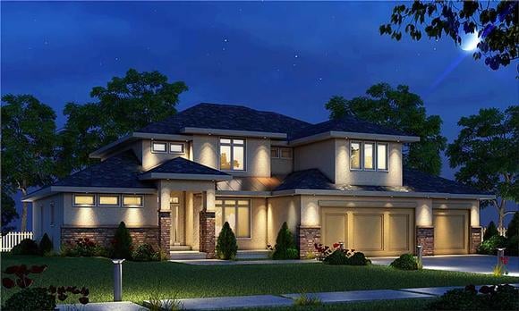 Contemporary, Tuscan House Plan 80411 with 4 Beds, 4 Baths, 3 Car Garage Elevation