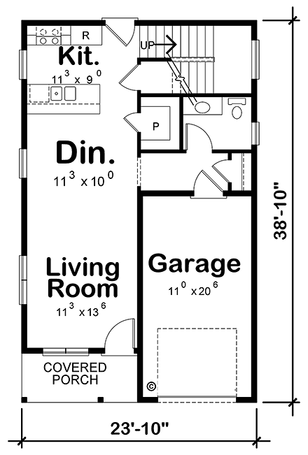 Contemporary, Modern House Plan 80415 with 3 Beds, 3 Baths, 1 Car Garage First Level Plan