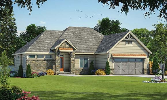 Contemporary, European House Plan 80424 with 3 Beds, 3 Baths, 2 Car Garage Elevation