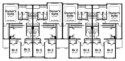 Traditional Multi-Family Plan 80446 with 12 Beds, 12 Baths, 8 Car Garage Second Level Plan