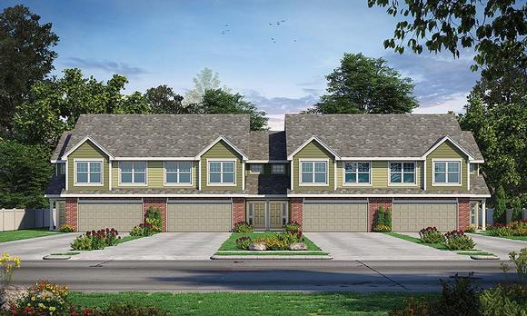 Traditional Multi-Family Plan 80446 with 12 Beds, 12 Baths, 8 Car Garage Elevation