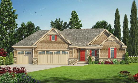 Cottage, Country, Ranch House Plan 80450 with 2 Beds, 2 Baths, 2 Car Garage Elevation