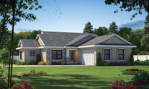 Cottage, Country, Ranch, Traditional House Plan 80451 with 3 Beds, 3 Baths, 2 Car Garage Elevation