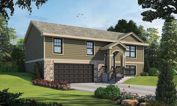 Traditional House Plan 80466 with 3 Beds, 2 Baths, 2 Car Garage Elevation