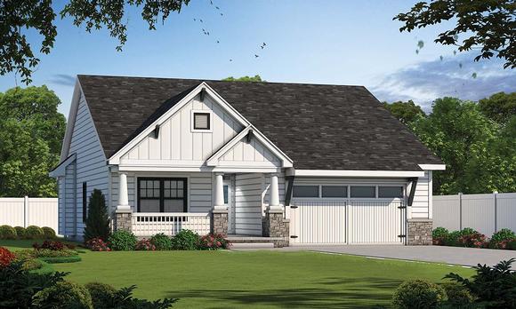 Craftsman, Traditional House Plan 80497 with 5 Beds, 4 Baths, 2 Car Garage Elevation